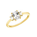AMOR Ring Damen, 925 Silber vergoldet, Zirkonia weiß, Hauptbild