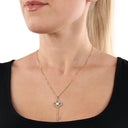 AMOR Anhänger (Halskette) Damen, 925 Silber vergoldet, Motiv Schlüssel, Opal weiß, Ansicht 2