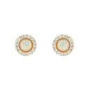 AMOR Ohrring (Ohrstecker) Damen, 925 Silber vergoldet, Opal weiß, Ansicht 3