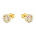 AMOR Ohrring (Ohrstecker) Damen, 925 Silber vergoldet, Opal weiß, Ansicht 4