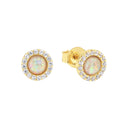 AMOR Ohrring (Ohrstecker) Damen, 925 Silber vergoldet, Opal weiß, Hauptbild