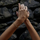 NOELANI women's bracelet, stainless steel with gold IP plating, gold, worn by model