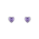 PRINZESSIN LILLIFEE girls' stud earrings, rhodium-plated 925 sterling silver, purple, view 7