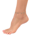 AMOR Fußkette Damen, Edelstahl IP gold, Zirkonia blau, Ansicht 2