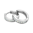 AMOR women's hoop earrings, stainless steel, view 3