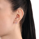 AMOR Ohrring (Creolen) Damen, 925 Silber rhodiniert, Zirkonia weiß, Ansicht 2