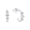 AMOR Ohrring (Creolen) Damen, 925 Silber rhodiniert, Zirkonia weiß, Hauptbild
