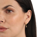 AMOR Ohrring (Creolen) Damen, 925 Silber vergoldet, Zirkonia beige, Ansicht 2