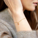 AMOR Armband Damen, 925 Silber vergoldet, Zirkonia apricot, am Model