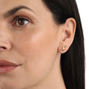 AMOR Ohrring (Ohrstecker) Damen, 925 Silber vergoldet, Opal weiß, Ansicht 2