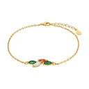 AMOR Armband Damen, 925 Silber vergoldet, Zirkonia grün, Hauptbild