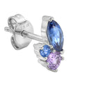 AMOR women's stud earrings, rhodium-plated 925 sterling silver, view 4