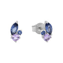 AMOR women's stud earrings, rhodium-plated 925 sterling silver, main image