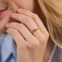 AMOR women's ring, gold-plated 925 sterling silver, worn by model