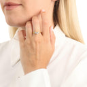 AMOR Ring Damen, 925 Silber vergoldet, Zirkonia weiß, Ansicht 2