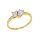 AMOR Ring Damen, 925 Silber vergoldet, Zirkonia weiß, Hauptbild