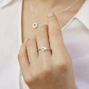 AMOR Ring Damen, 925 Silber rhodiniert, Zirkonia weiß, am Model