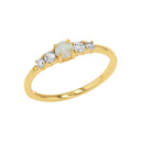 AMOR Ring Damen, 925 Silber vergoldet, Zirkonia weiß, Hauptbild