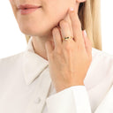AMOR Ring Damen, 925 Silber vergoldet, Zirkonia schwarz, Ansicht 2