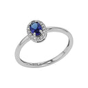AMOR Ring Damen, 375 Weißgold rhodiniert, Nano blau, Hauptbild
