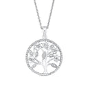 AMOR Halskette Damen, 925 Silber rhodiniert, Motiv Lebensbaum, Zirkonia 8, Hauptbild