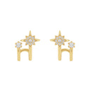 NOELANI women's stud earrings, rhodium-plated 925 sterling silver, gold, view 3