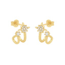 NOELANI women's stud earrings, rhodium-plated 925 sterling silver, gold, view 4