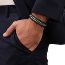 JOOP! men's bracelet, stainless steel with brown IP plating, silver, view 3