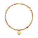 AMOR women's bracelet, stainless steel with silver and gold IP plating, bright pink, main image