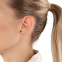 AMOR Ohrring (Ohrhänger) Damen, 925 Silber vergoldet, Lapis blau, Ansicht 2