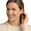 AMOR women's stud earrings, gold-plated 925 sterling silver, worn by model