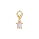 AMOR Anhänger (Charm) Damen, 925 Silber vergoldet, Motiv Schildkröte, Glas rosa, Ansicht 3