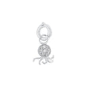 AMOR Anhänger (Charm) Damen, 925 Silber rhodiniert, Motiv Krake, Zirkonia weiß, Rückseite