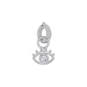 AMOR Anhänger (Charm) Damen, 925 Silber rhodiniert, Motiv Auge, Zirkonia weiß, Rückseite