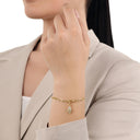 AMOR Anhänger (Charm) Damen, 925 Silber vergoldet, Motiv Hamsa Hand, Zirkonia weiß, Ansicht 2