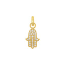AMOR Anhänger (Charm) Damen, 925 Silber vergoldet, Motiv Hamsa Hand, Zirkonia weiß, Hauptbild