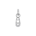 AMOR Anhänger (Charm) Damen, 925 Silber rhodiniert, Motiv Sicherheitsnadel, Zirkonia weiß, Hauptbild