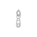 AMOR Anhänger (Charm) Damen, 925 Silber rhodiniert, Motiv Sicherheitsnadel, Zirkonia weiß, Rückseite