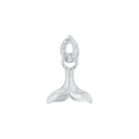 AMOR women's charm, rhodium-plated 925 sterling silver, whale tail motif, back