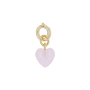 AMOR Anhänger (Charm) Damen, 925 Silber vergoldet, Motiv Herz, Glas rosa, Rückseite