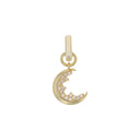 AMOR Anhänger (Charm) Damen, 925 Silber vergoldet, Motiv Mond, Zirkonia champagner, Hauptbild