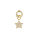 AMOR Anhänger (Charm) Damen, 925 Silber vergoldet, Motiv Stern, Zirkonia champagner, Rückseite