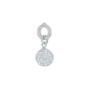 AMOR Anhänger (Charm) Damen, 925 Silber rhodiniert, Kristallglas weiß, Rückseite