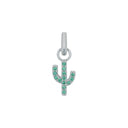 AMOR Anhänger (Charm) Damen, 925 Silber rhodiniert, Motiv Kaktus, Zirkonia grün, Hauptbild