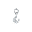 AMOR Anhänger (Charm) Damen, 925 Silber rhodiniert, Motiv Krebs, Zirkonia weiß, Rückseite