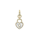 AMOR Anhänger (Charm) Damen, 925 Silber vergoldet, Motiv Herz Schloss, Hauptbild