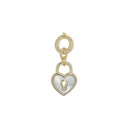AMOR Anhänger (Charm) Damen, 925 Silber vergoldet, Motiv Herz Schloss, Rückseite