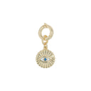AMOR Anhänger (Charm) Damen, 925 Silber vergoldet, Motiv Auge, Zirkonia blau, Rückseite