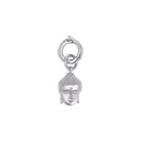 AMOR Anhänger (Charm) Damen, 925 Silber rhodiniert, Motiv Buddha, Rückseite