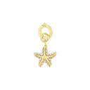 AMOR Anhänger (Charm) Damen, 925 Silber vergoldet, Motiv Seestern, Rückseite